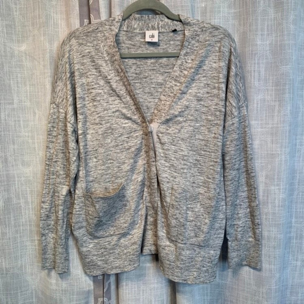 Cabi Heather Grey Button Snap Patch Pocket Marble… - image 3